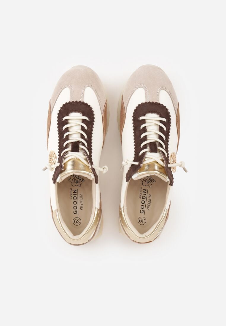 Sneakers Bej cu auriu 6