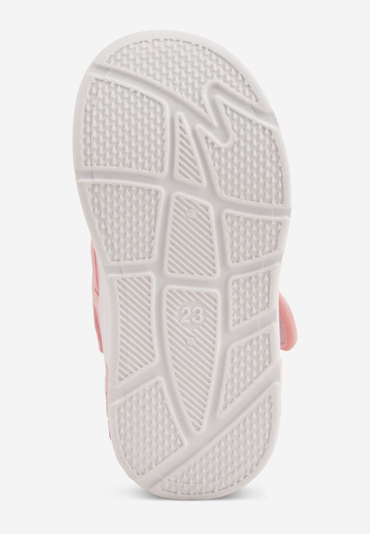 Ciemnoróżowe Tenisówki z Wkładką ze Skóry Naturalnej Ledami i Wycięciami Bernise 4