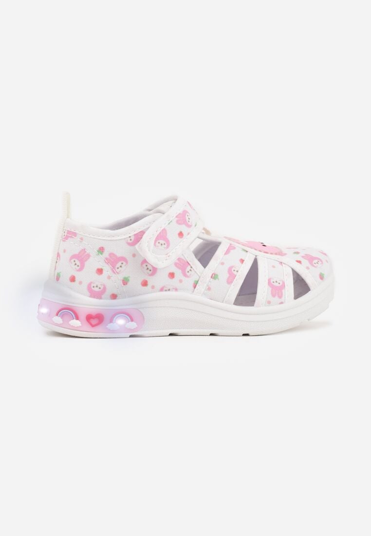 Białe Tenisówki z Podeszwą LED i Skórzaną Wkładką Zidonna 1