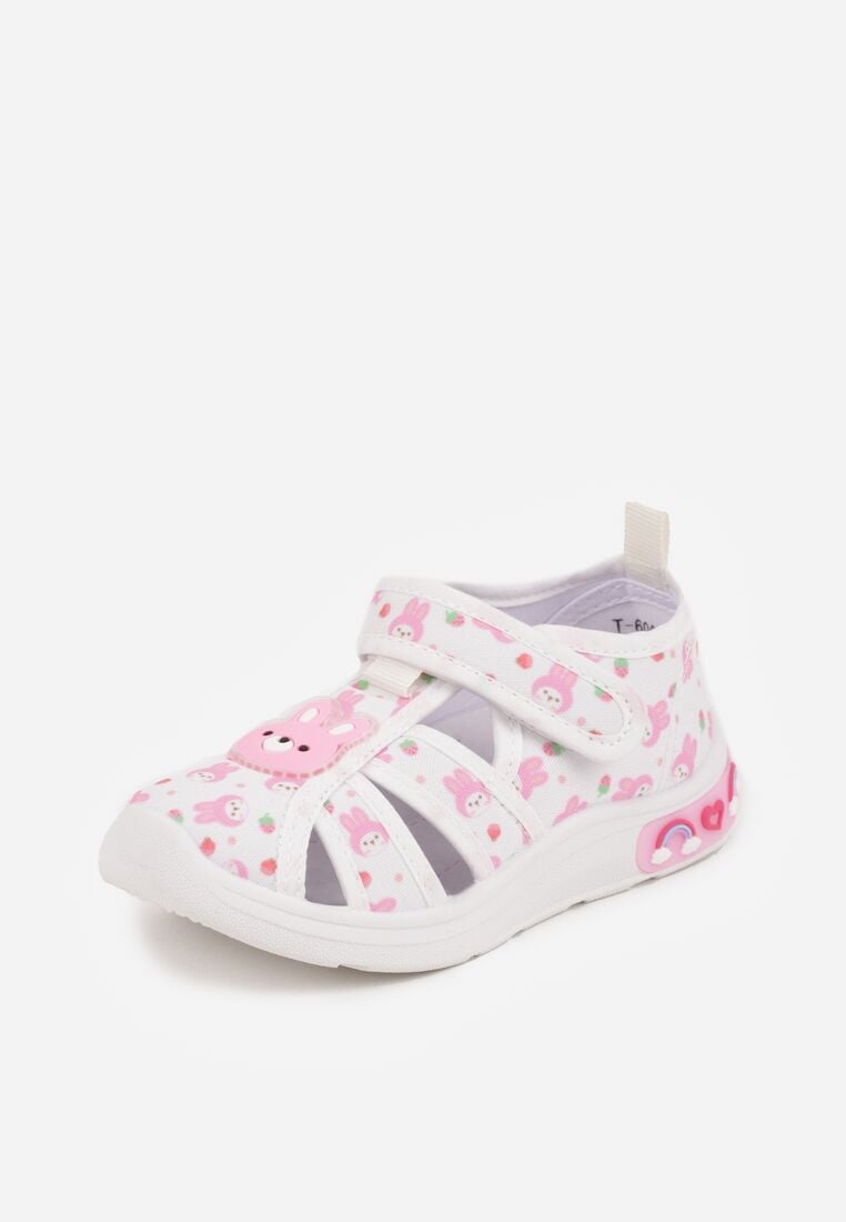 Białe Tenisówki z Podeszwą LED i Skórzaną Wkładką Zidonna 2