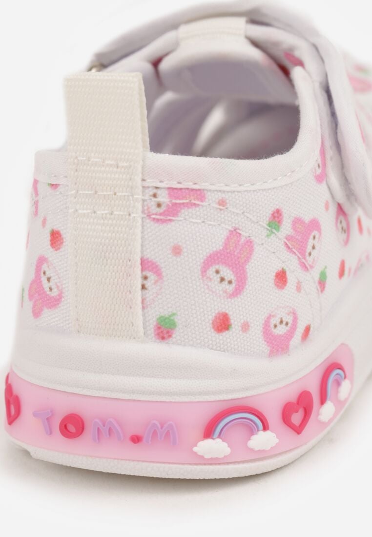 Białe Tenisówki z Podeszwą LED i Skórzaną Wkładką Zidonna 6