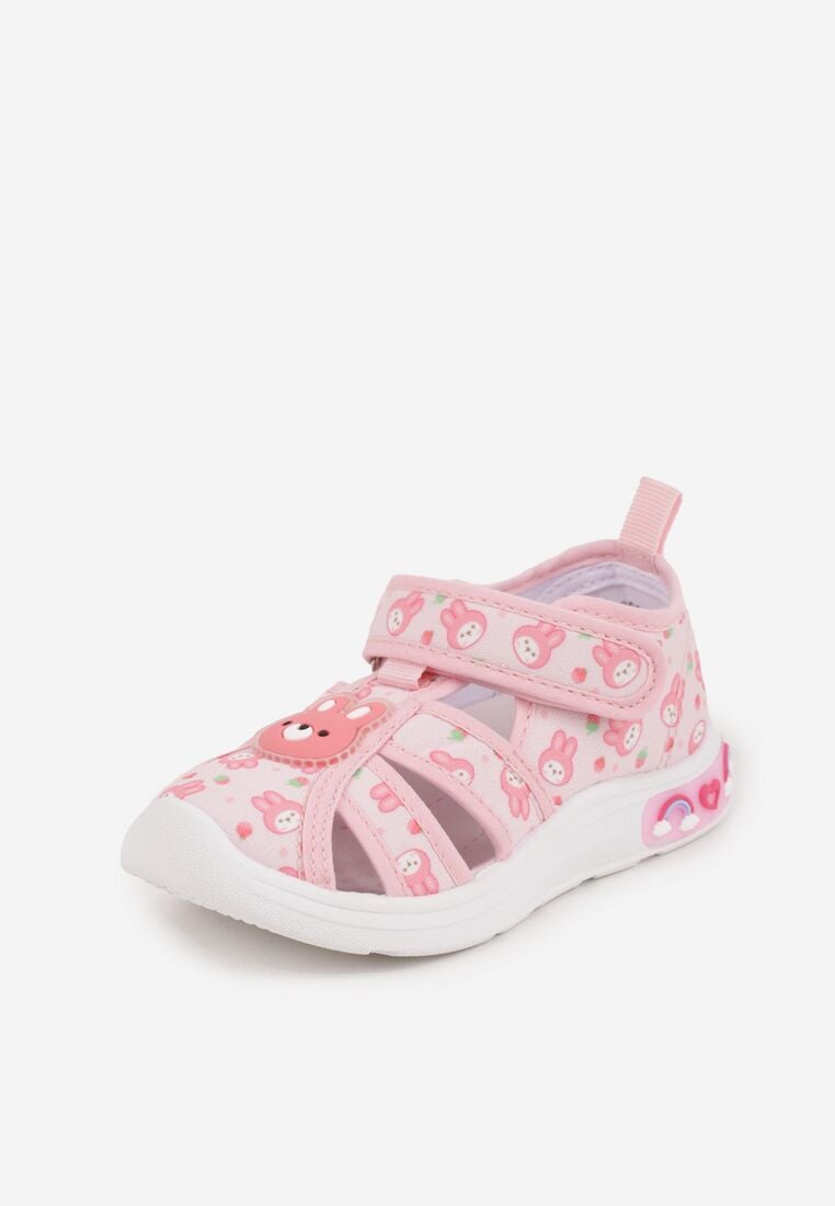 Różowe Tenisówki z Podeszwą LED i Skórzaną Wkładką Zidonna 2