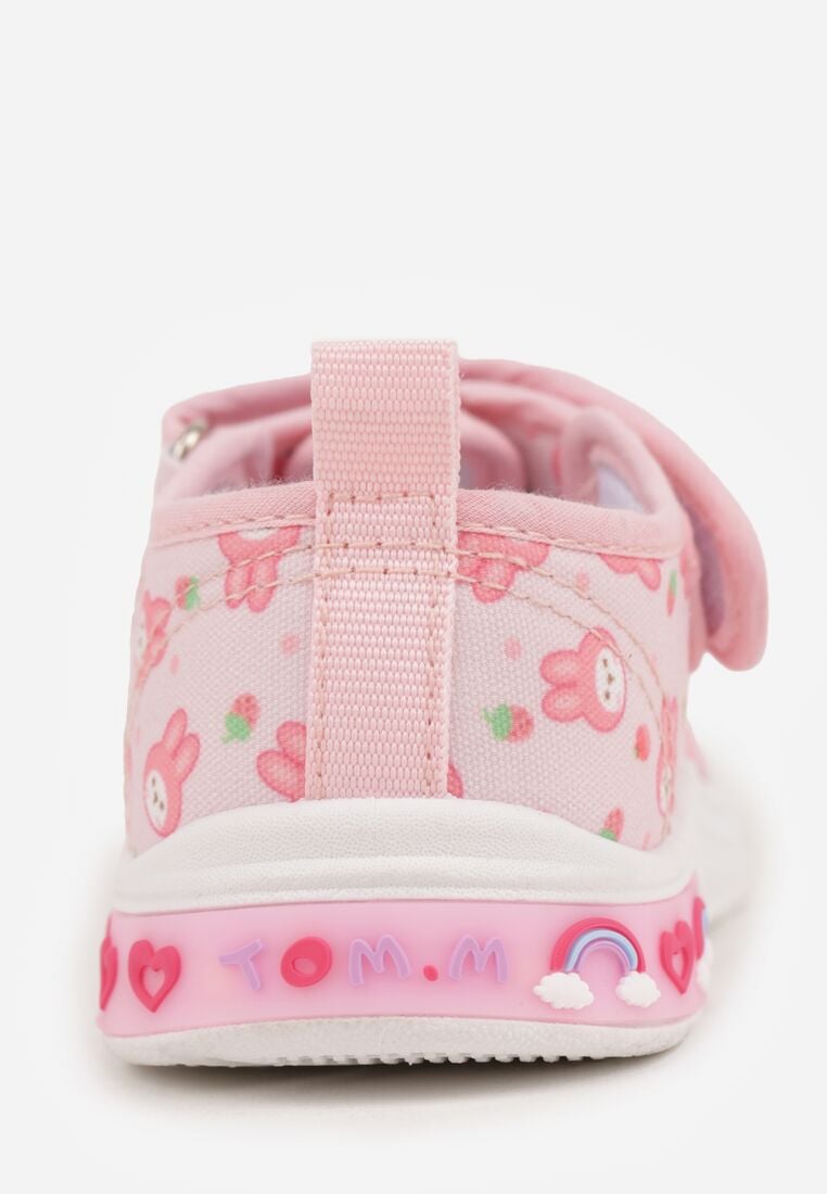 Różowe Tenisówki z Podeszwą LED i Skórzaną Wkładką Zidonna 6