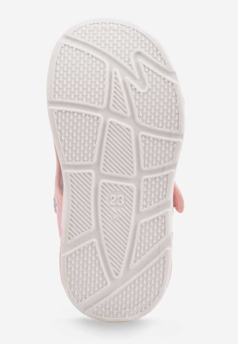 Różowe Tenisówki ze Skórzaną Wkładką Wycięciami z Tęczą 3D i Światełkami LED Nedria 4