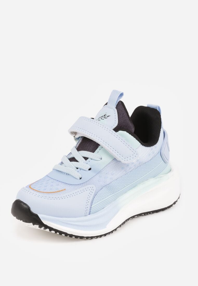 Niebieskie Buty Sportowe na Grubej Podeszwie ze Skórzaną Wkładką Zidala 2