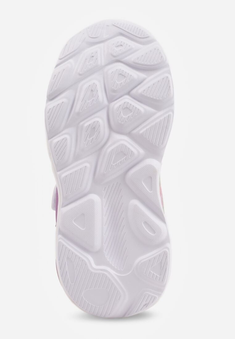 Biało-Fioletowe Buty Sportowe z Podeszwą LED i Zapięciem na Rzep Zidele 4