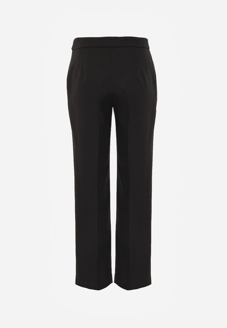 Czarne Garniturowe Spodnie VICES na Kant z Wszytym Paskiem z Klamrą Azivore 7
