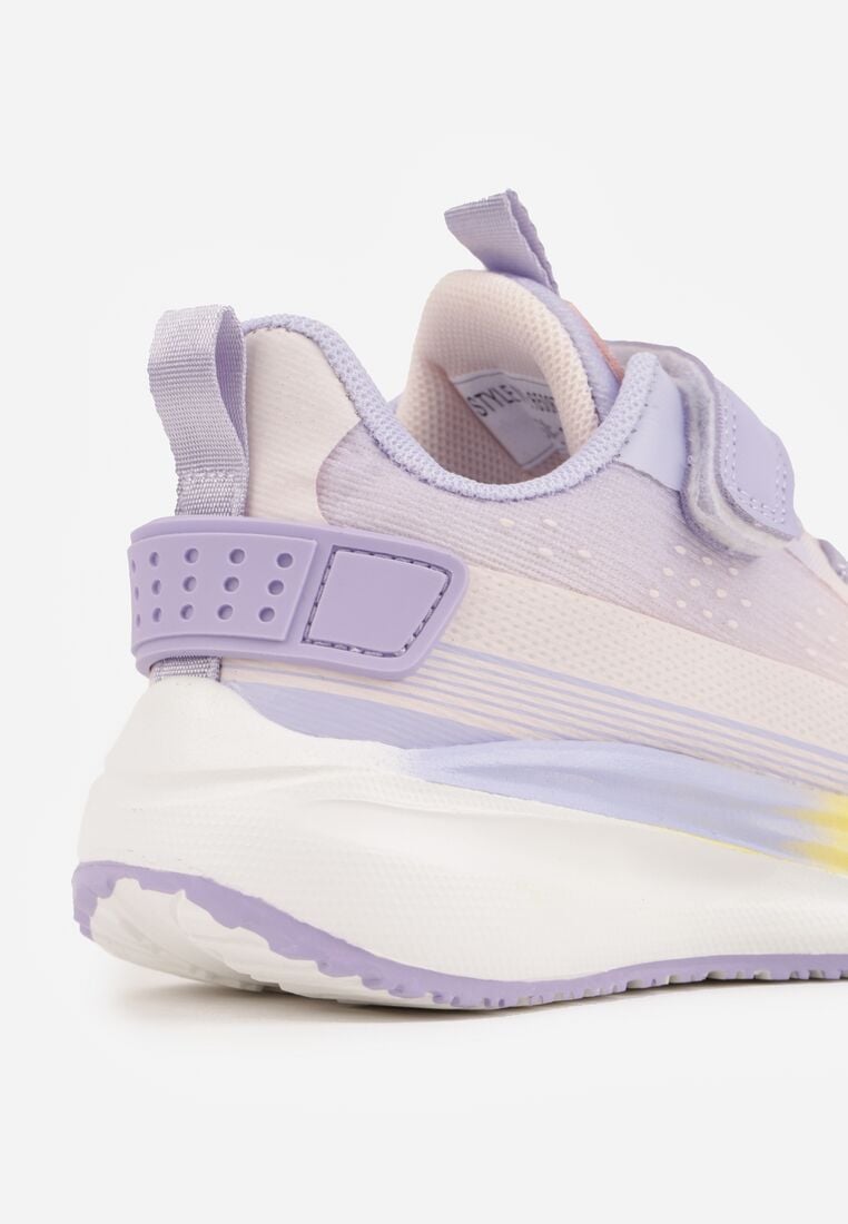 Fioletowo-Różowe Buty Sportowe na Grubej Podeszwie ze Skórzaną Wkładką Zidala 6