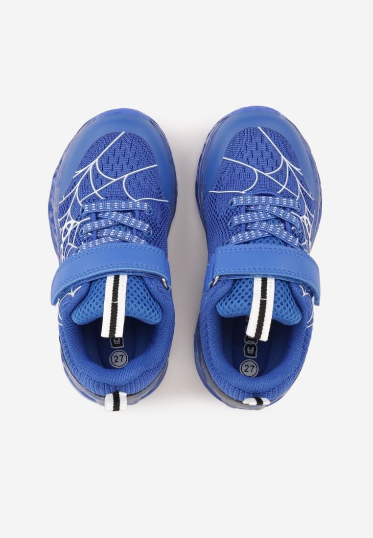Niebieskie Buty Sportowe ze Świecącą Podeszwą LED i Motywem Pajęczyny Zidola 3
