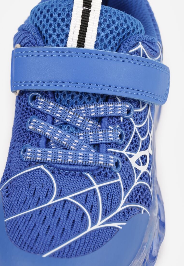 Niebieskie Buty Sportowe ze Świecącą Podeszwą LED i Motywem Pajęczyny Zidola 6