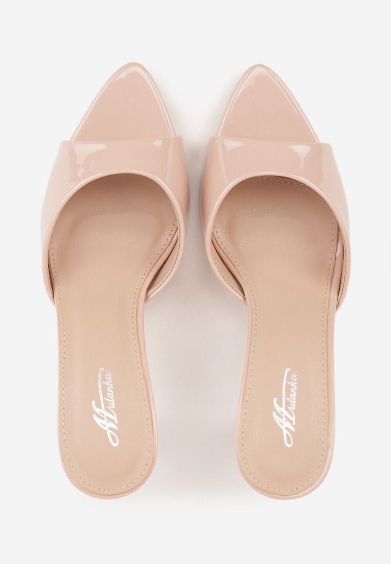 Beżowe Klapki na Szpilce z Odkrytym Noskiem w Szpic Astranate 6