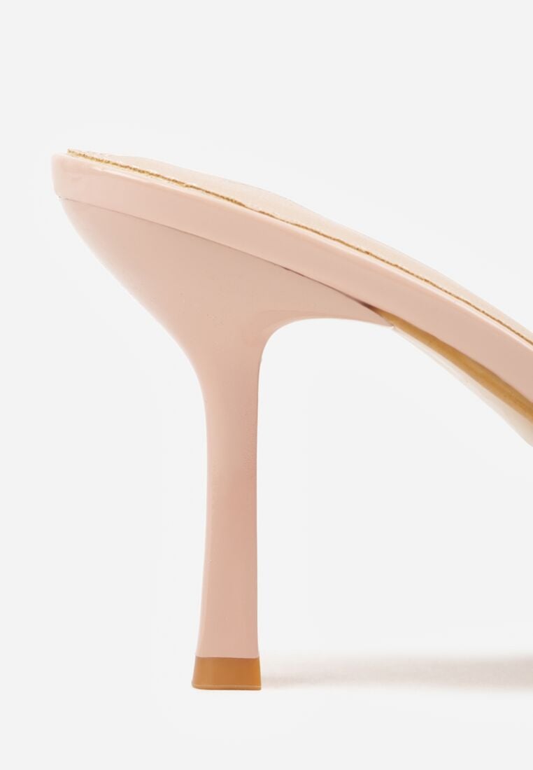 Beżowe Klapki na Szpilce z Odkrytym Noskiem w Szpic Astranate 8