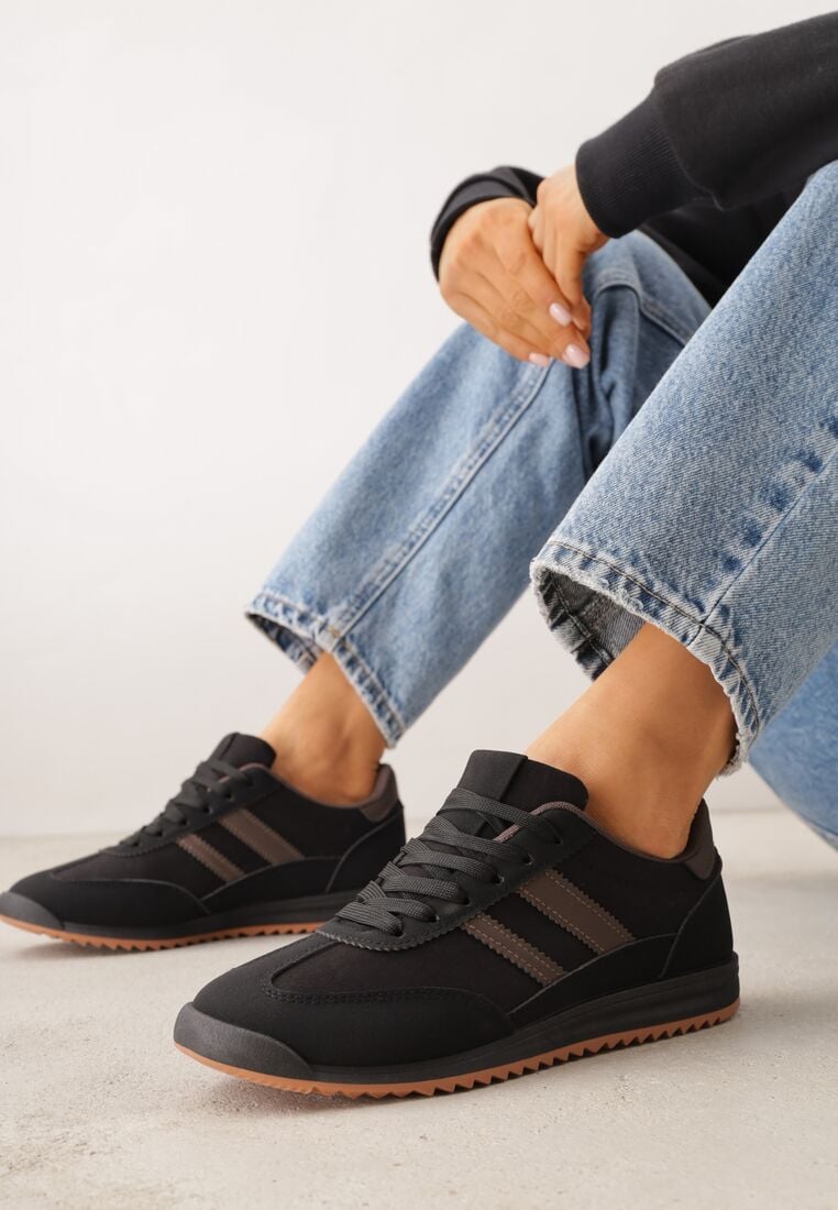 Sneakers Negru cu maro 2