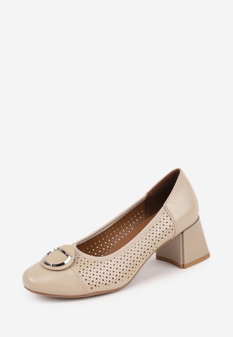 Pantofi cu toc Bej 5