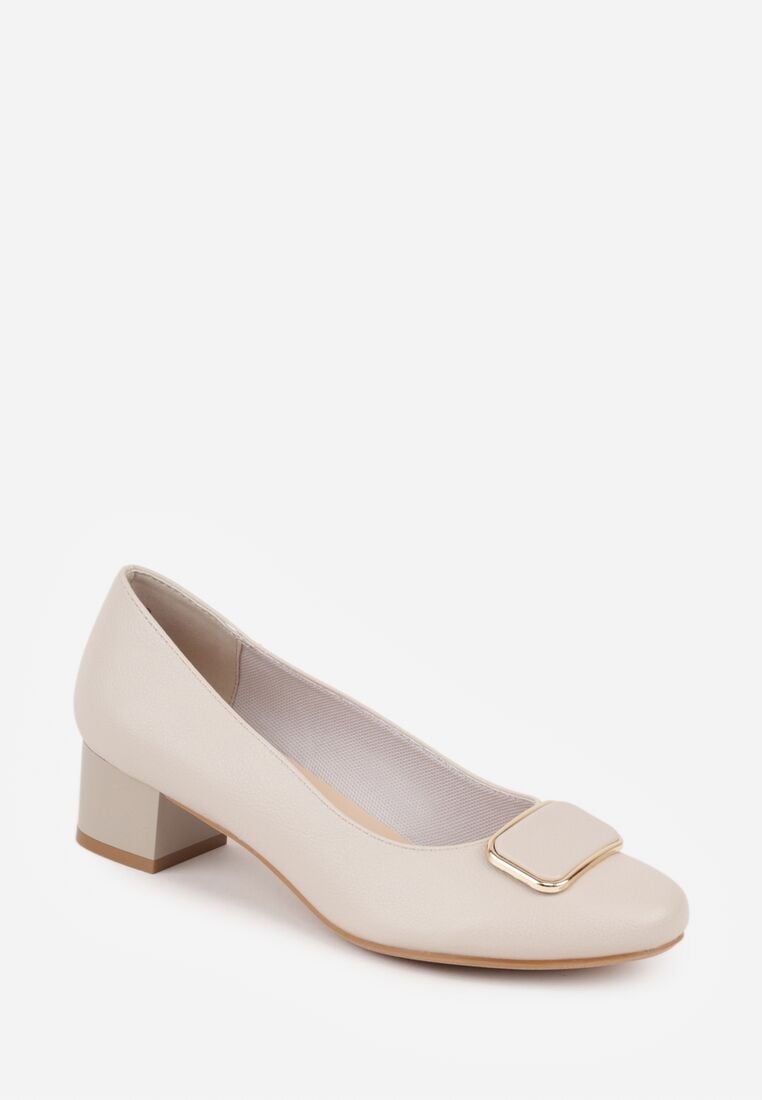 Pantofi cu toc Albi 5