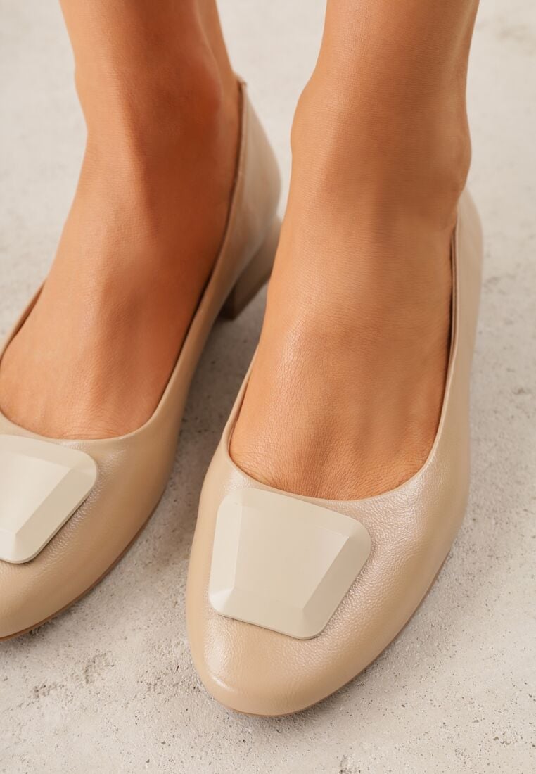 Pantofi cu toc Bej 3