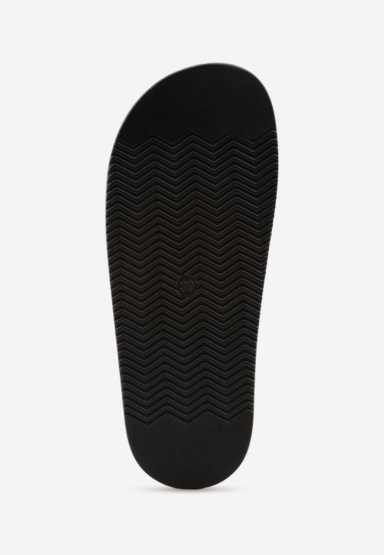 Czarne Klapki Typu Japonki z Metaliczną Ozdobą Samrina 7