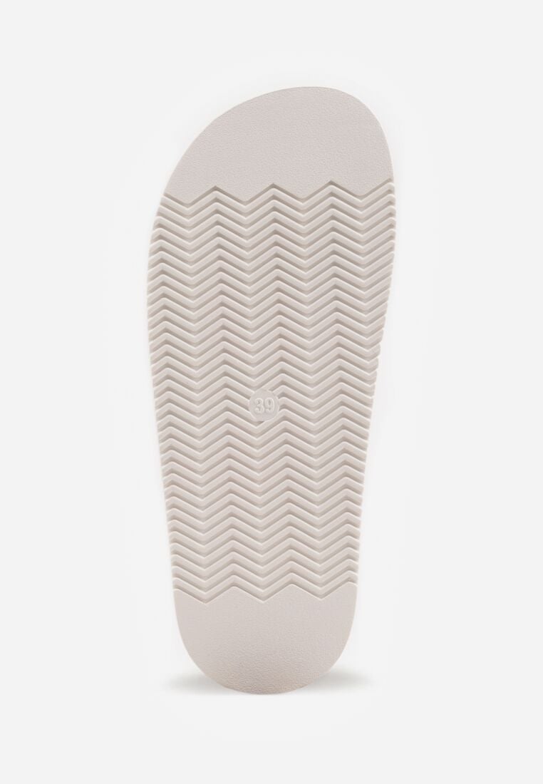 Białe Klapki Typu Japonki z Metaliczną Ozdobą Samrina 7