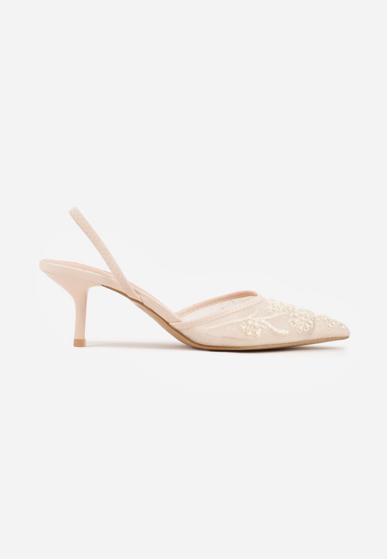 Pantofi cu toc Bej 4