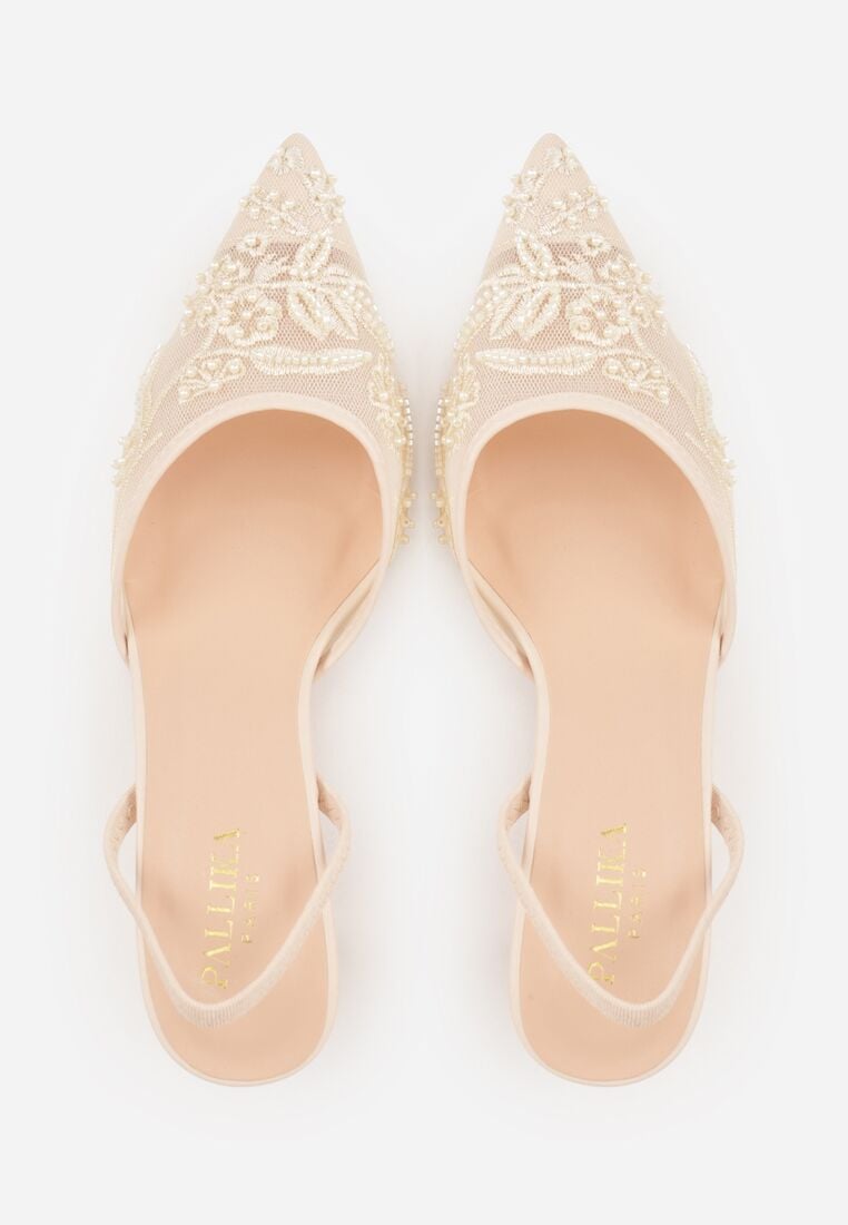 Pantofi cu toc Bej 6