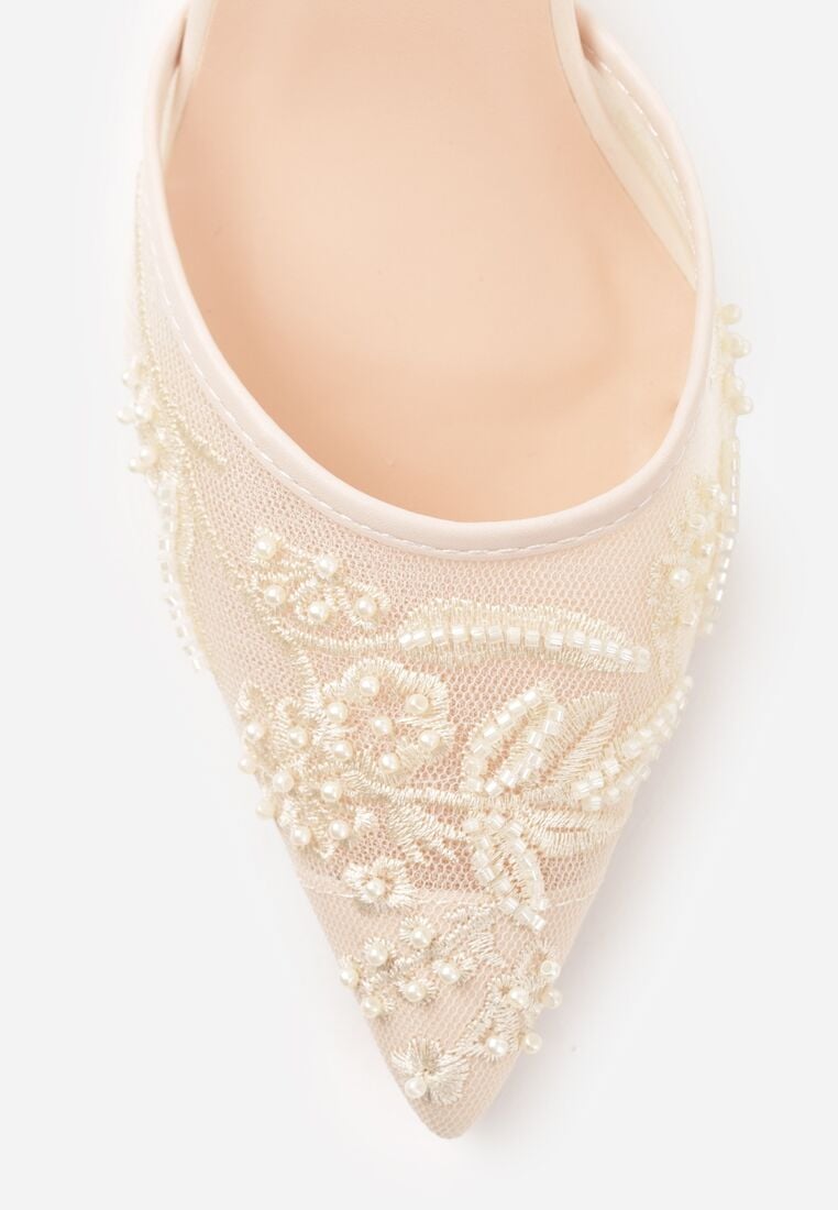 Pantofi cu toc Bej 8