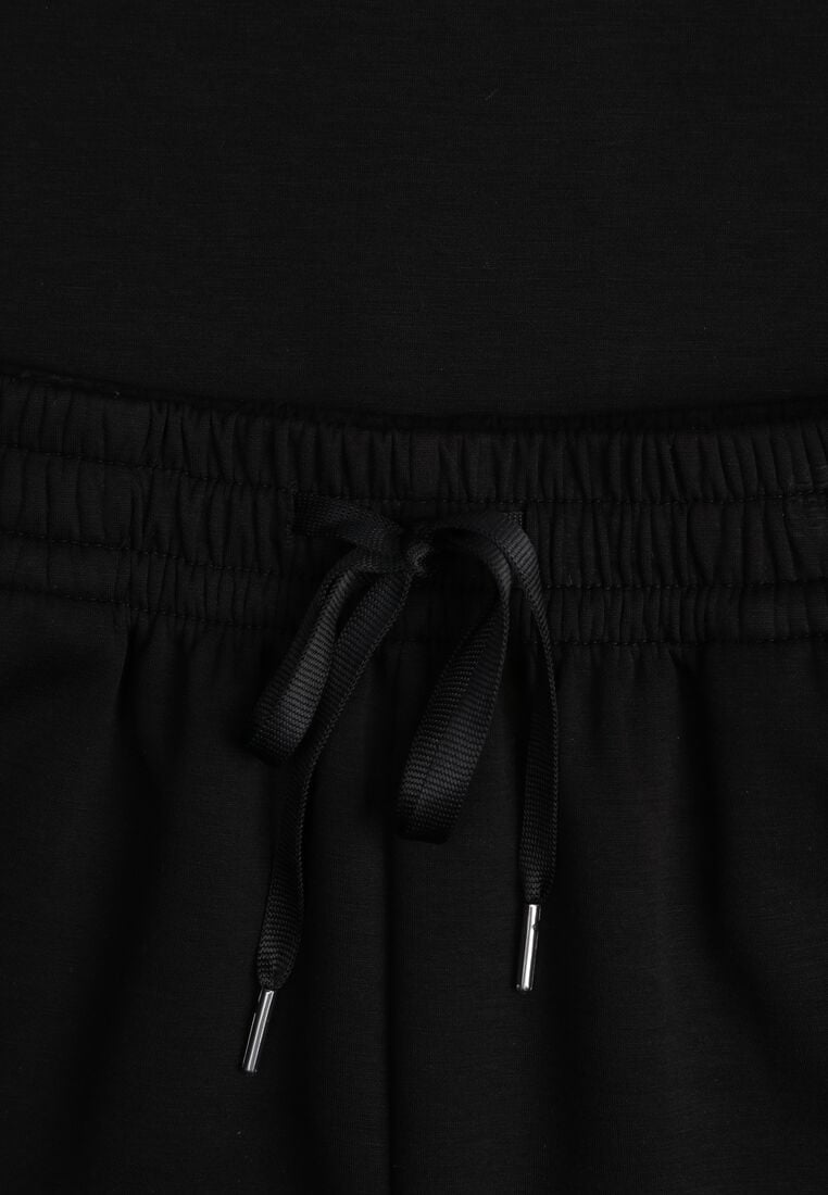 Czarny Letni Komplet z Bawełny i Wiskozy T-shirt i Szorty Celinai 8