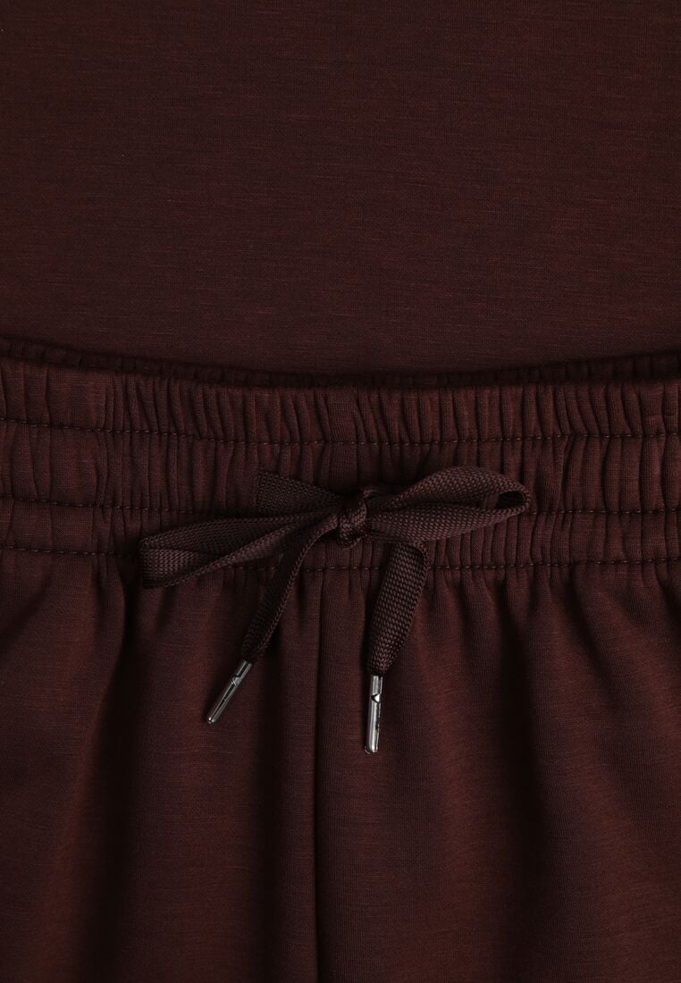 Brązowy Letni Komplet z Bawełny i Wiskozy T-shirt i Szorty Celinai 8