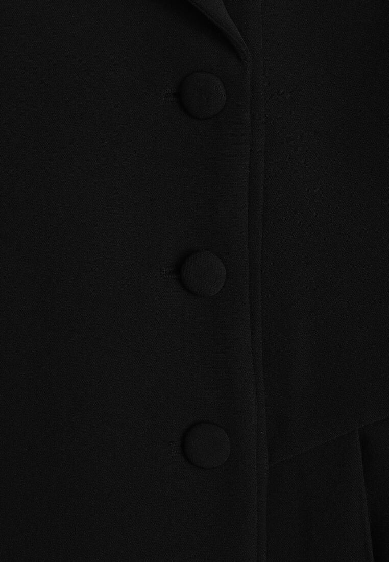 Czarna Sukienka o Kroju Marynarki VICES z Poduszkami w Ramionach Serlina 8