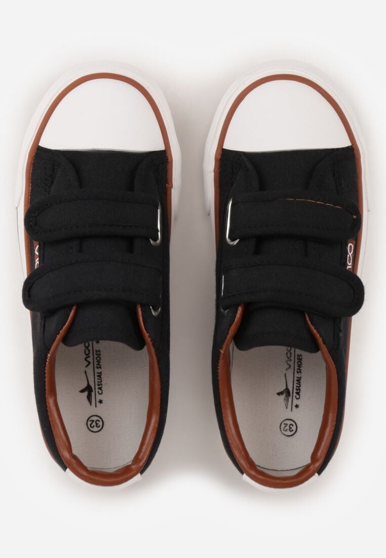 Czarne Trampki z Kauczukowym Noskiem i Zapięciem na Rzepy Canothea 3