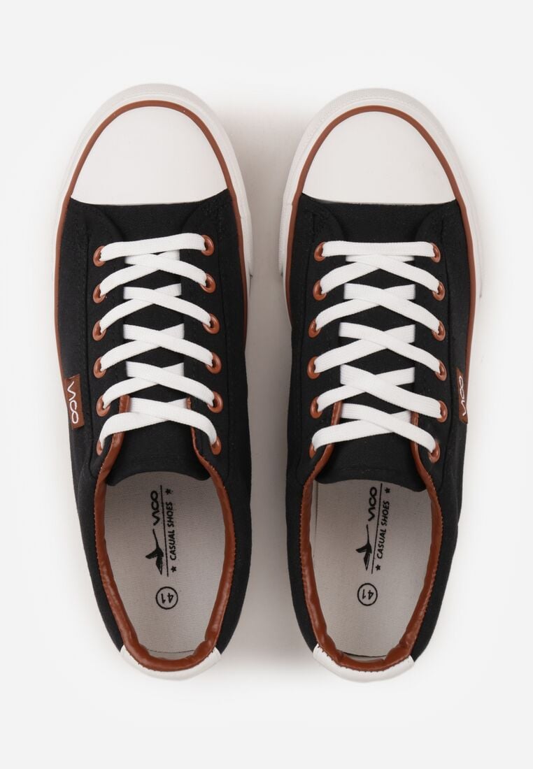 Czarne Klasyczne Trampki z Kauczukowym Noskiem Olithethis 3