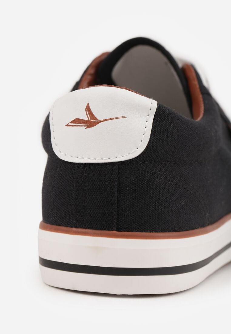 Czarne Klasyczne Trampki z Kauczukowym Noskiem Olithethis 6