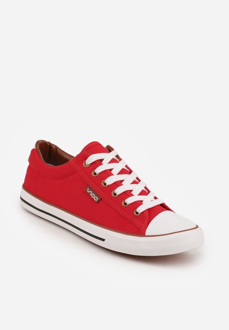 Czerwone Klasyczne Trampki z Kauczukowym Noskiem Olithethis 2