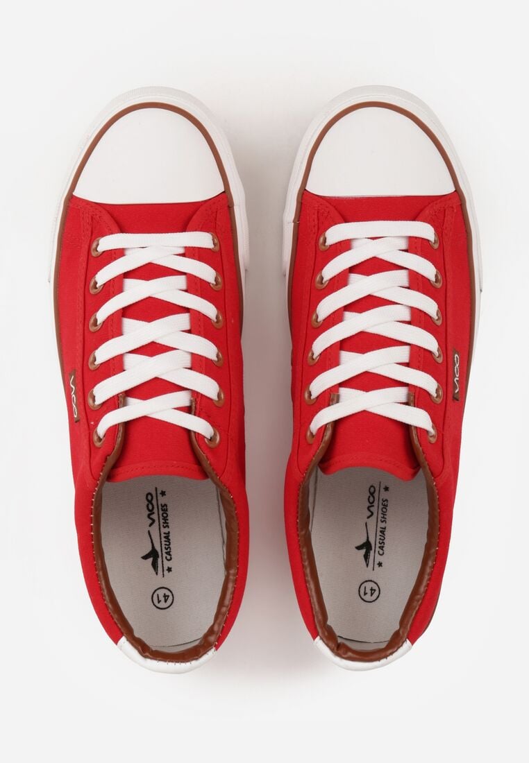 Czerwone Klasyczne Trampki z Kauczukowym Noskiem Olithethis 3