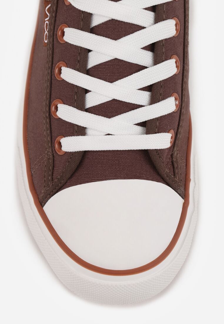 Brązowe Klasyczne Trampki z Kauczukowym Noskiem Olithethis 5