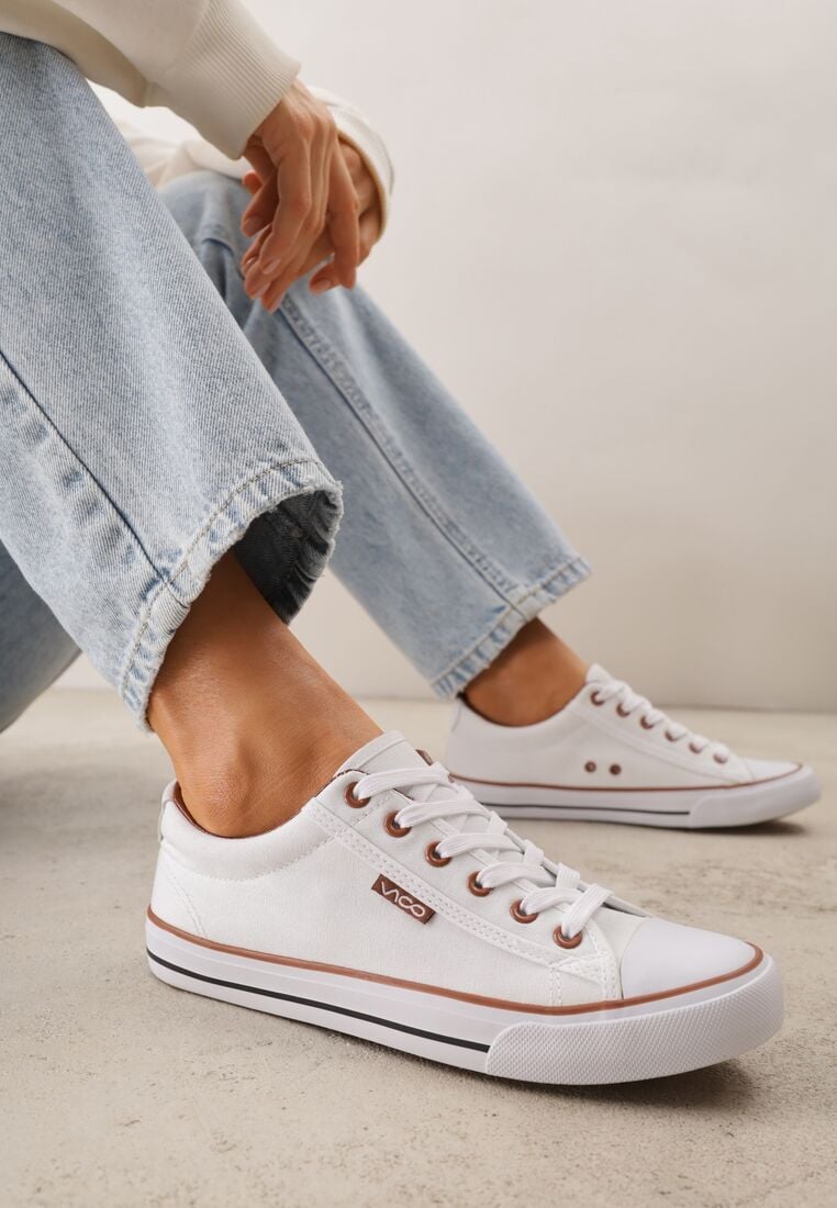 Teniși înalți Alb cu maro 2