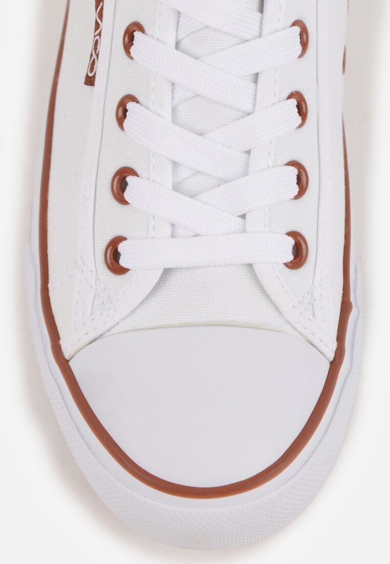 Teniși înalți Alb cu maro 8