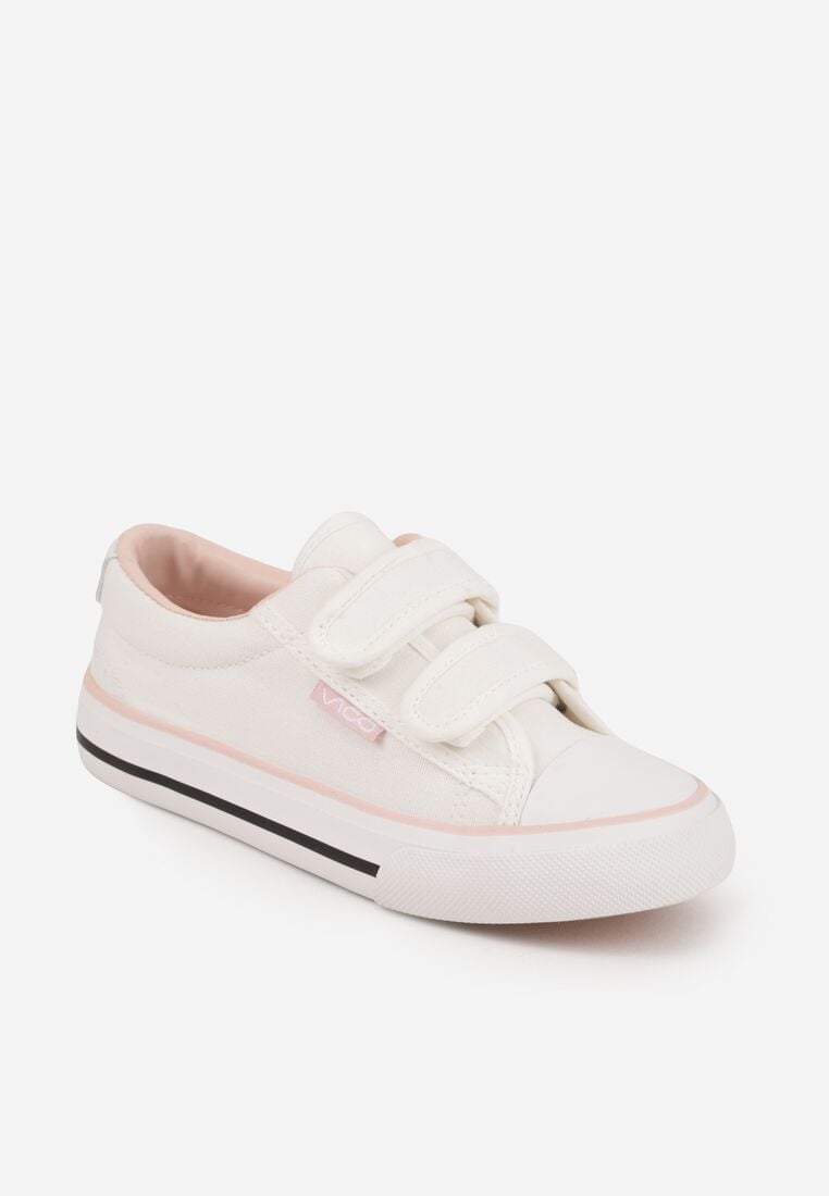 Biało-Różowe Trampki z Kauczukowym Noskiem i Zapięciem na Rzepy Canothea 2