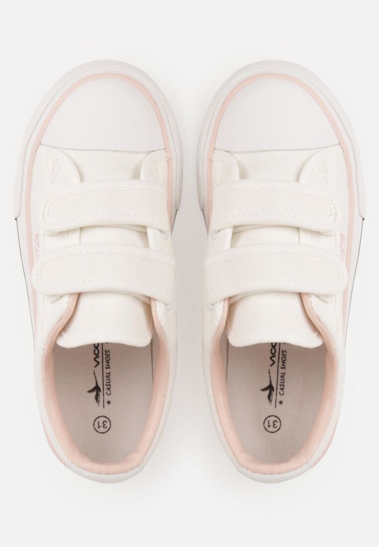 Biało-Różowe Trampki z Kauczukowym Noskiem i Zapięciem na Rzepy Canothea 3