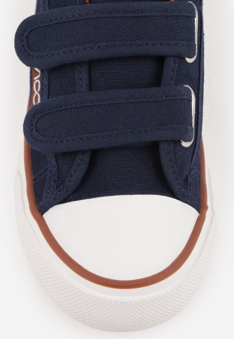 Granatowe Trampki z Kauczukowym Noskiem i Zapięciem na Rzepy Canothea 5