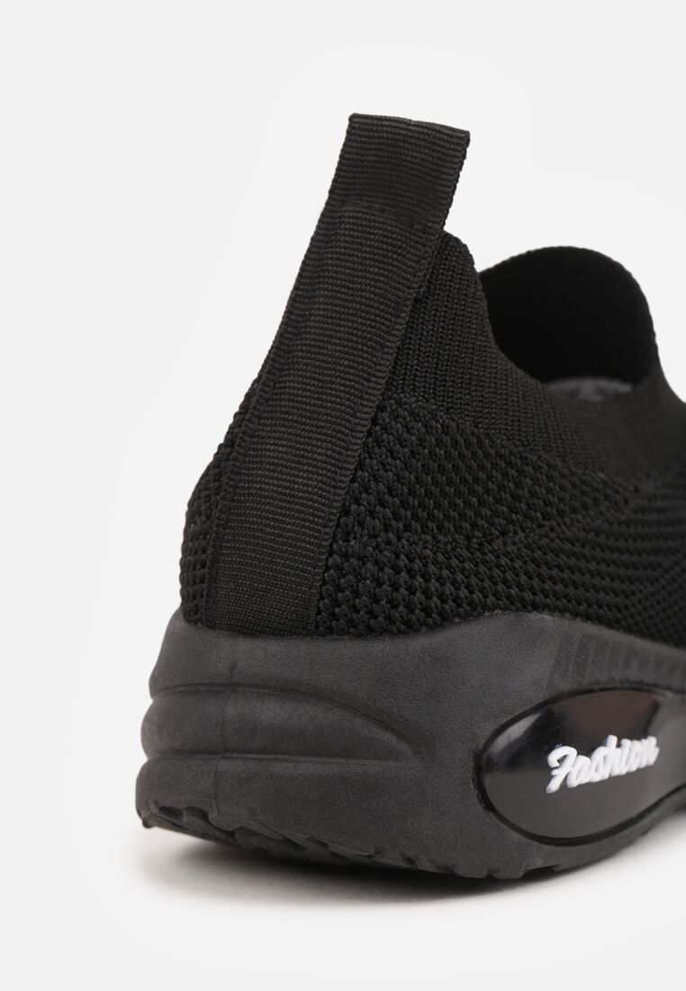 Czarne Wsuwane Buty Sportowe Sneakersy z Siateczkową Cholewką Oaradah 6