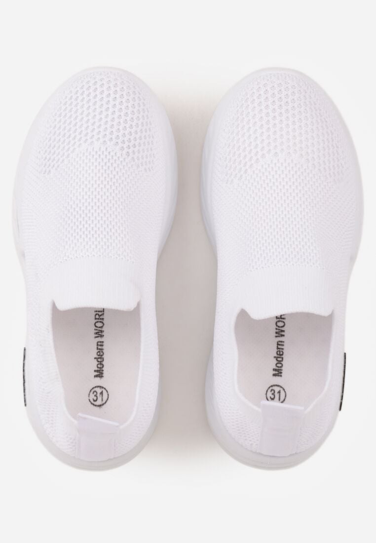 Białe Wsuwane Buty Sportowe Sneakersy z Siateczkową Cholewką Oaradah 3