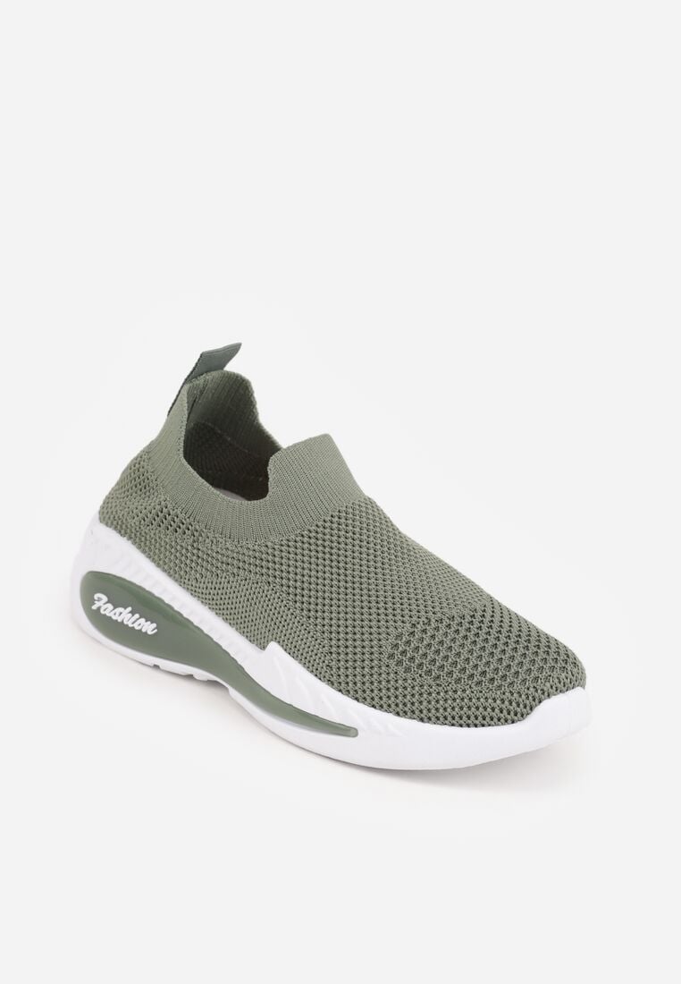 Zielone Wsuwane Buty Sportowe Sneakersy z Siateczkową Cholewką Oaradah 2