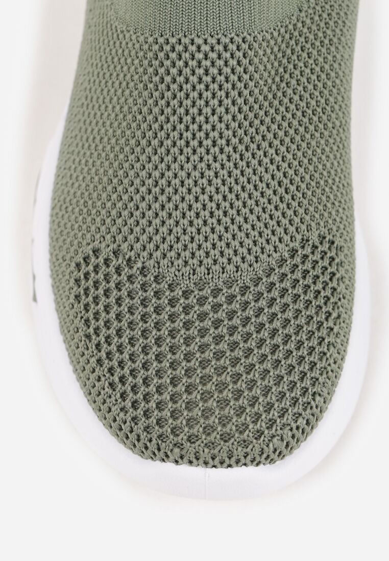 Zielone Wsuwane Buty Sportowe Sneakersy z Siateczkową Cholewką Oaradah 5