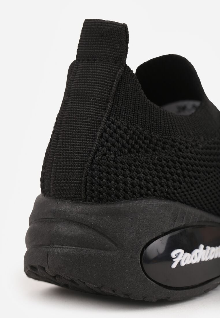 Czarne Wsuwane Buty Sportowe Sneakersy z Siateczkową Cholewką Phalisise 6