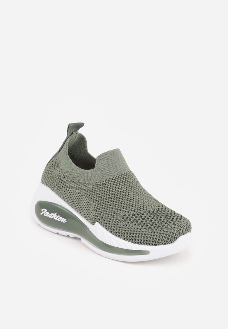 Zielone Wsuwane Buty Sportowe Sneakersy z Siateczkową Cholewką Phalisise 2