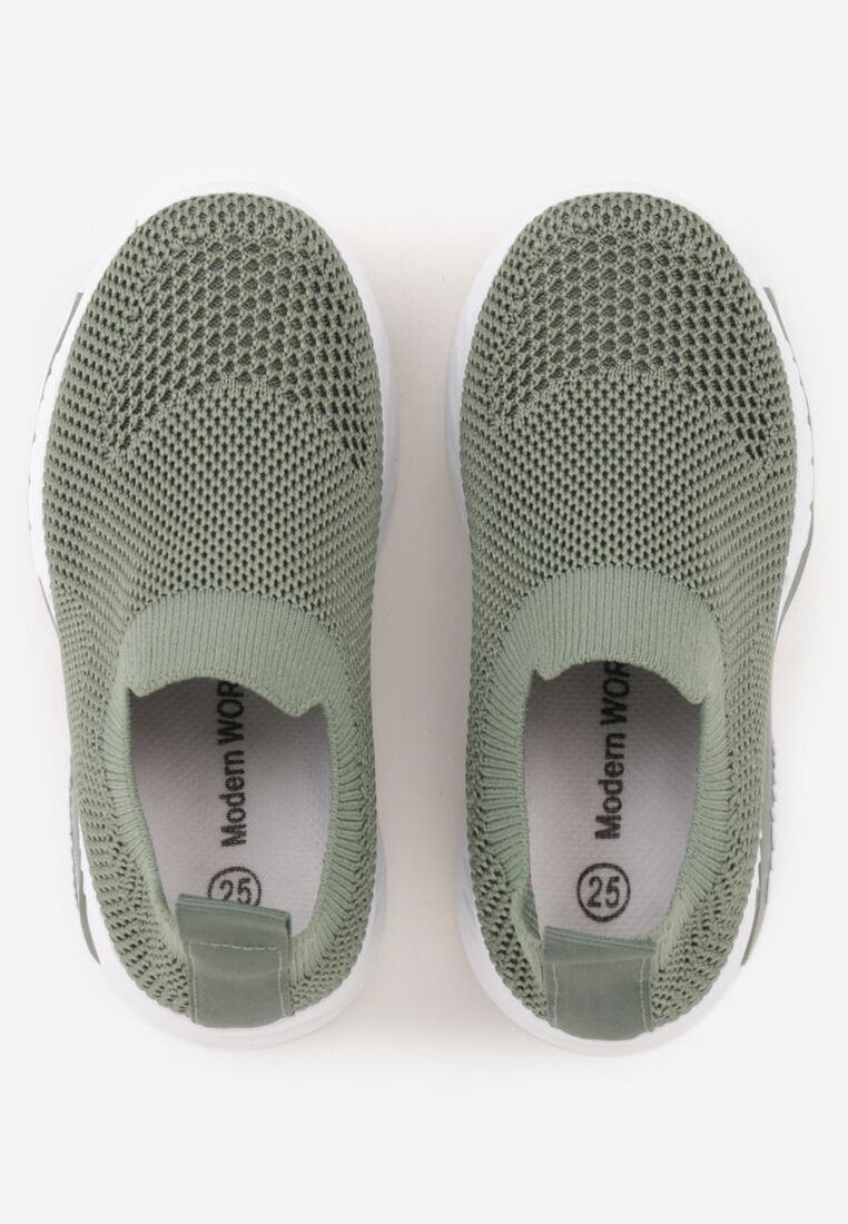 Zielone Wsuwane Buty Sportowe Sneakersy z Siateczkową Cholewką Phalisise 3