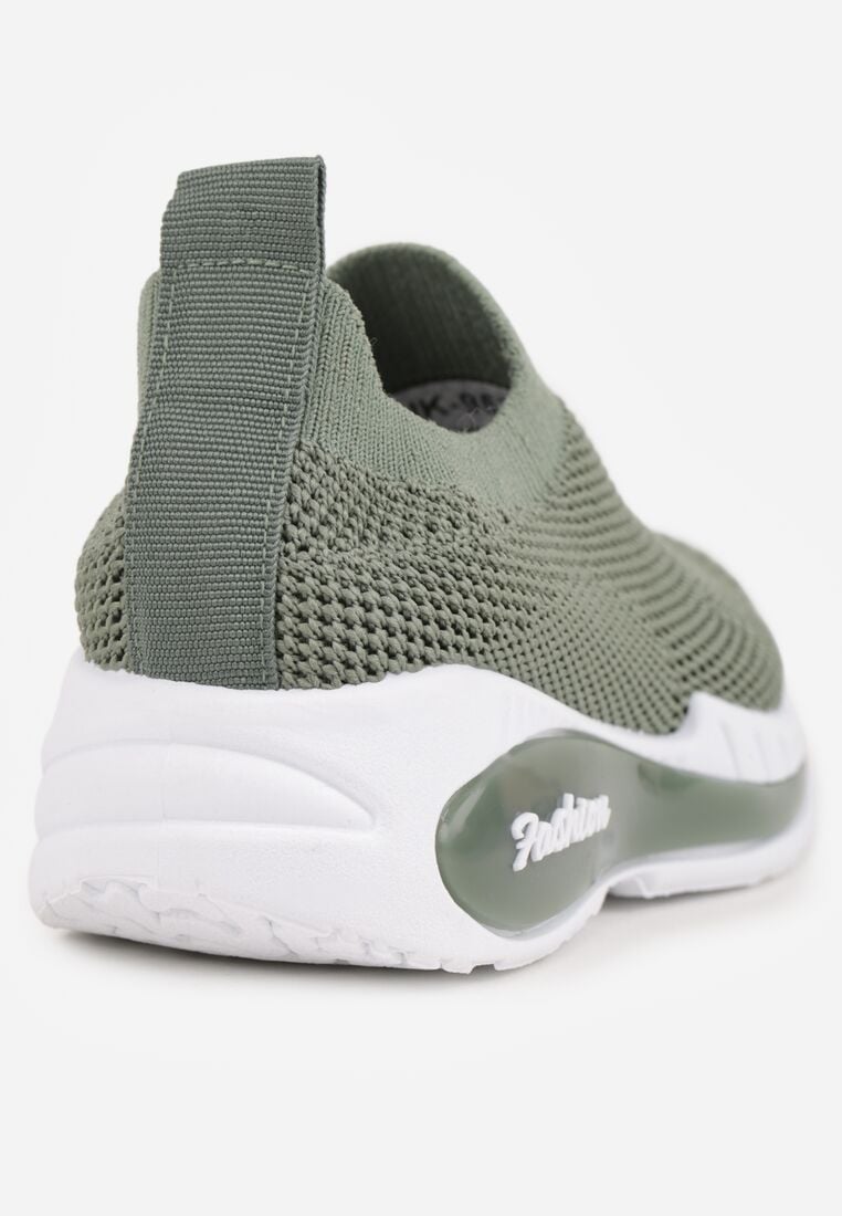Zielone Wsuwane Buty Sportowe Sneakersy z Siateczkową Cholewką Phalisise 6