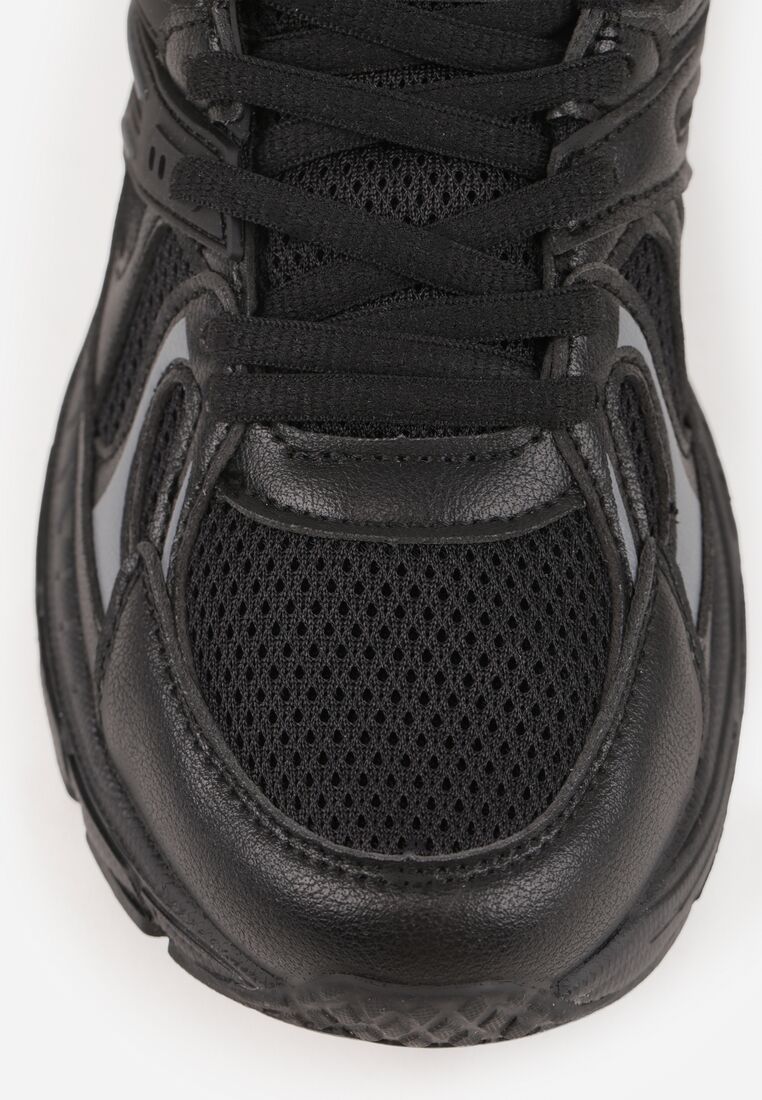 Czarno-Szare Buty Sportowe Sneakersy ze Wstawkami z Siateczki Thessa 5