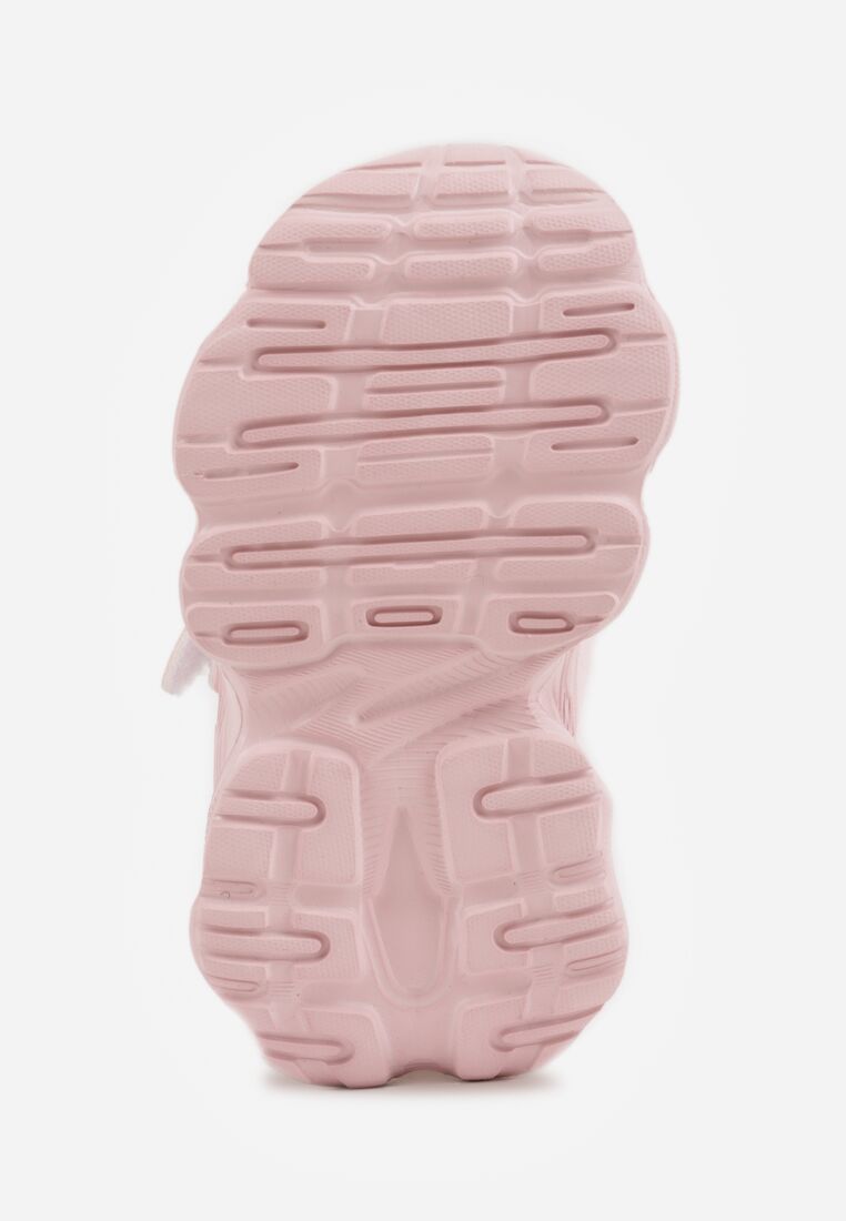 Różowe Buty Sportowe na Grubej Podeszwie z Siateczką Gwiazdkami i Zapięciem na Rzep Petilacia 4