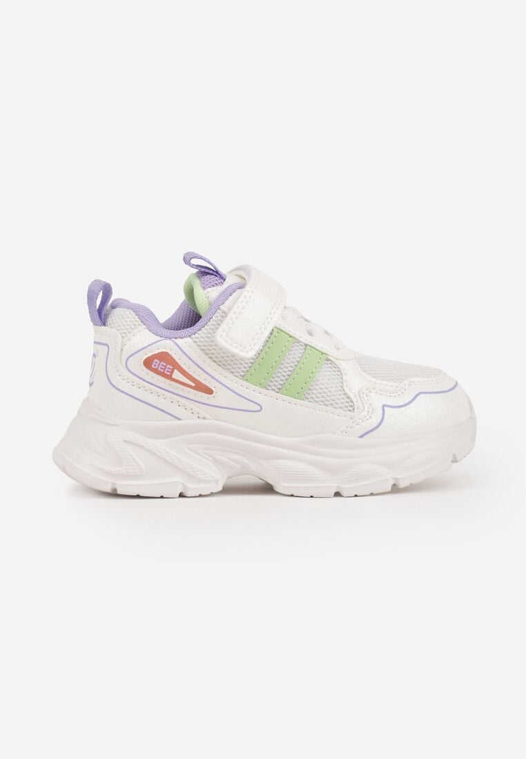 Biało-Fioletowe Buty Sportowe Sneakersy Chunky na Platformie Iasesis 1